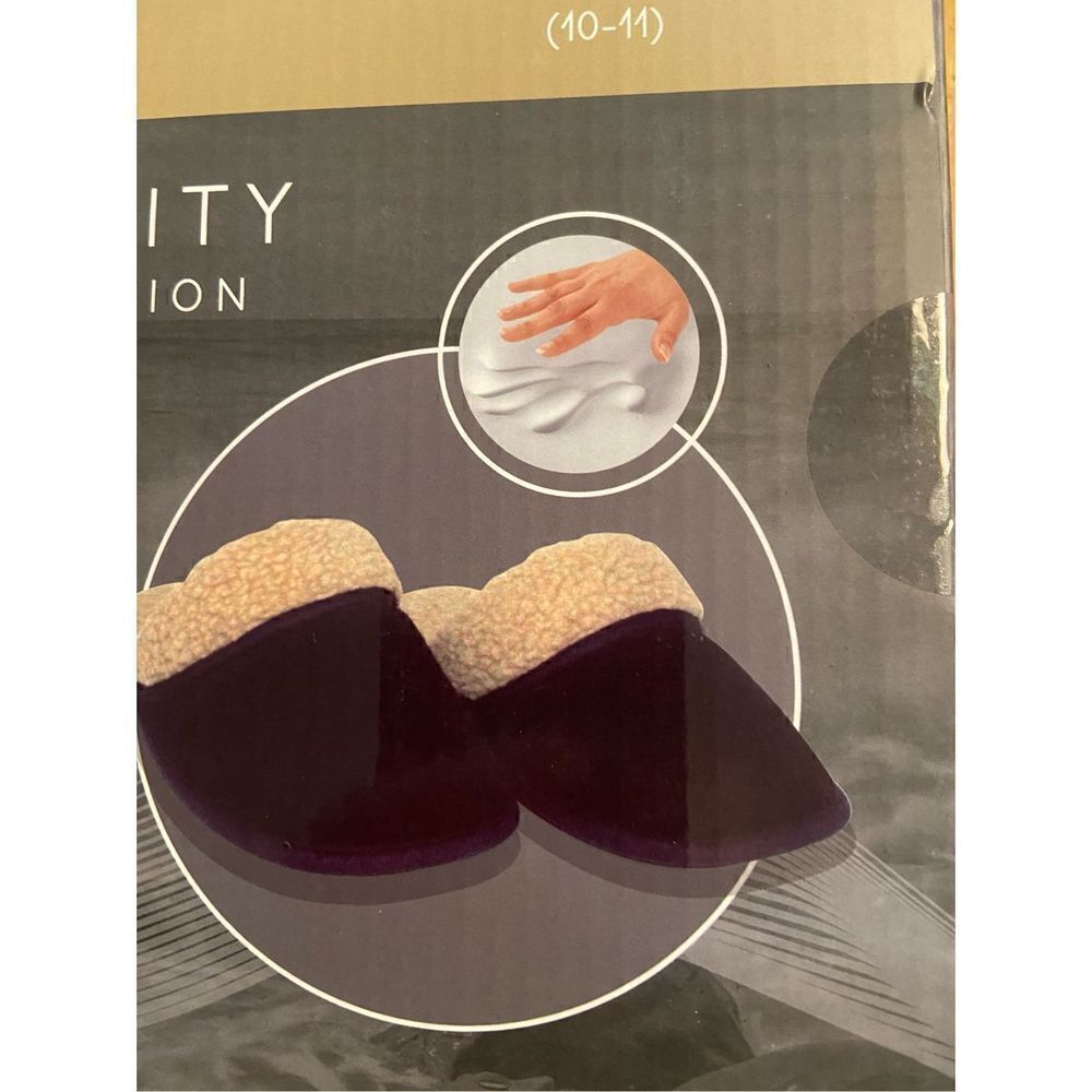 Tranquility Men's Memory Foam Slip-on Slippers Large Size 10-11 Black‎